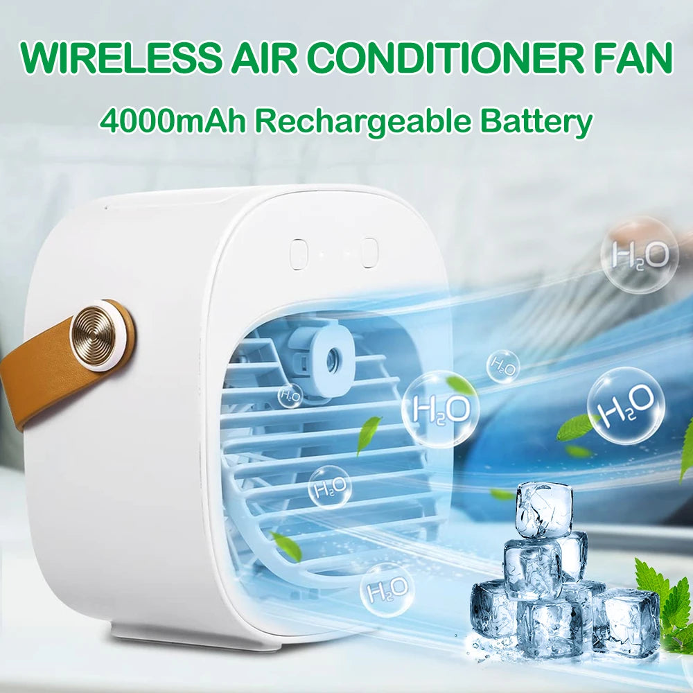 Portable Air Conditioner Rechargeable Mini Air Conditioners Personal Air Conditioning Cordless Air Cooler Fan for Room Camping