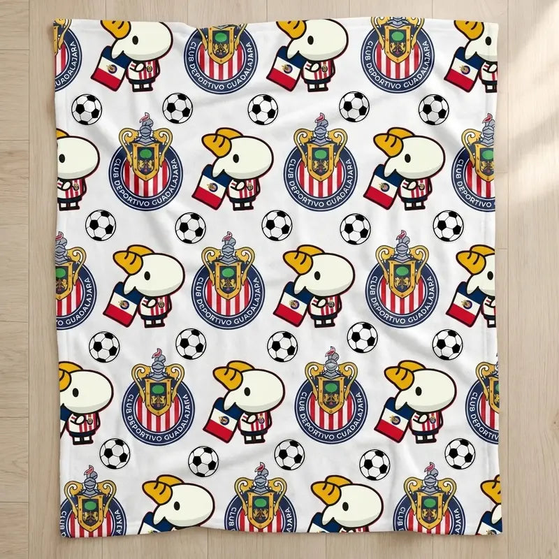 Mexican Football Club Crest Fleece Throw Blanket, Soft Cozy Soccer Fan Bedding Quilt, Red White Stripes Star Pattern Couch Lap Blanket, Match Day Room Decor Travel Warm Cover, Living Room Sofa Flannel Bed Spread, Sports Lover Gift