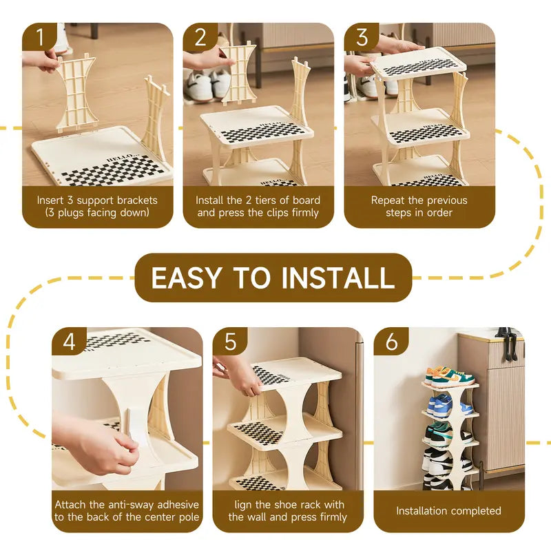 UFORU 6-9 Layer Vertical Detachable Stackable Shoe Rack - Home Closet Organizer, Shelf for Small Room Organization Products, Apartment Accessories, Footwear Storage Solution