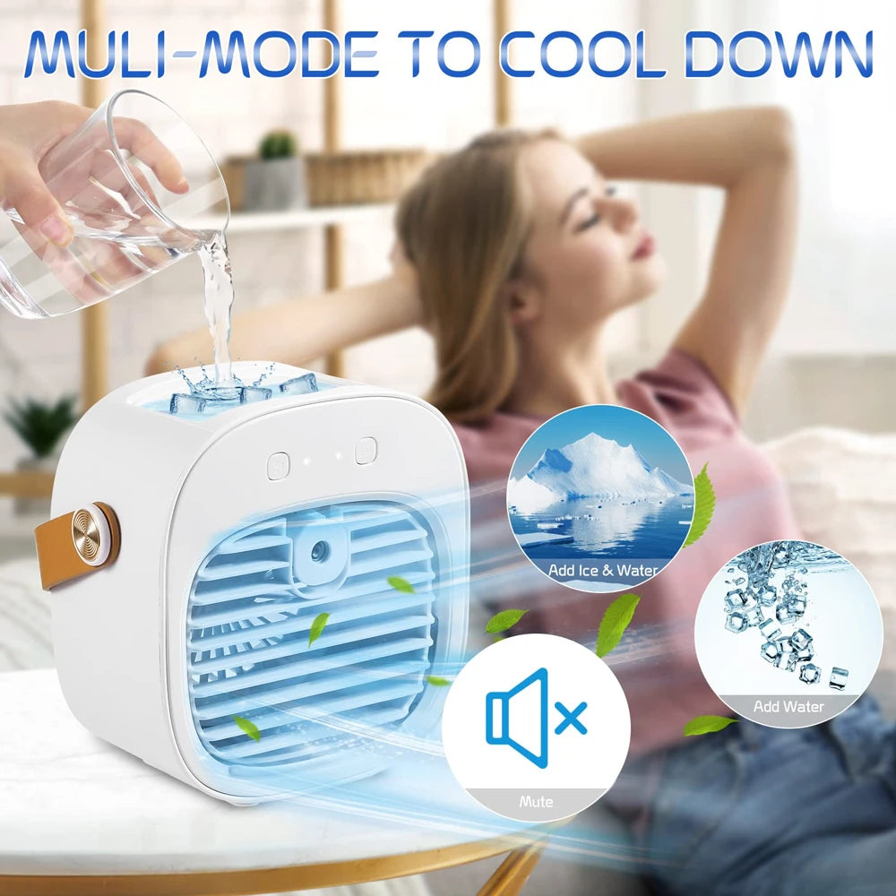 Portable Air Conditioner Rechargeable Mini Air Conditioners Personal Air Conditioning Cordless Air Cooler Fan for Room Camping