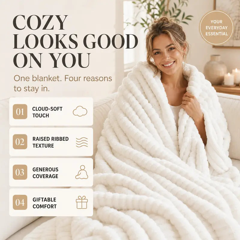 【Halloween Home Warmth】Ufist COZY THROW BLANKET – Premium Soft Lightweight Blanket for Couch & Bed, Elegant Home Decor Blanket, Warm Plush Blanket for Bedroom Living Room, All Season Comfort, Perfect Gift for Women Men