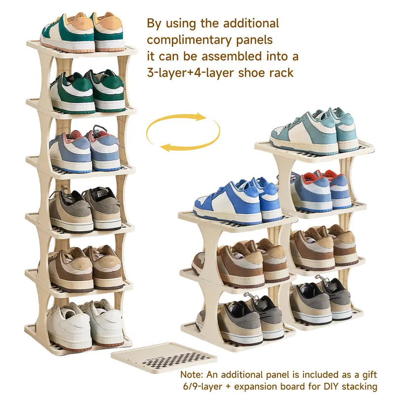 UFORU 6-9 Layer Vertical Detachable Stackable Shoe Rack - Home Closet Organizer, Shelf for Small Room Organization Products, Apartment Accessories, Footwear Storage Solution