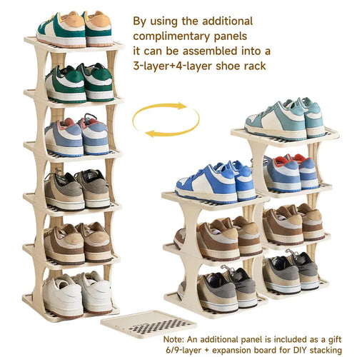 UFORU 6-9 Layer Vertical Detachable Stackable Shoe Rack - Home Closet Organizer, Shelf for Small Room Organization Products, Apartment Accessories, Footwear Storage Solution