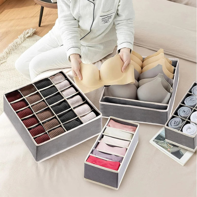 Organizer for Underwear Socks Bra Pants Scarf Tie Storage Box Wardrobe Drawer Organizers Foldable Case for Underwear Organizer