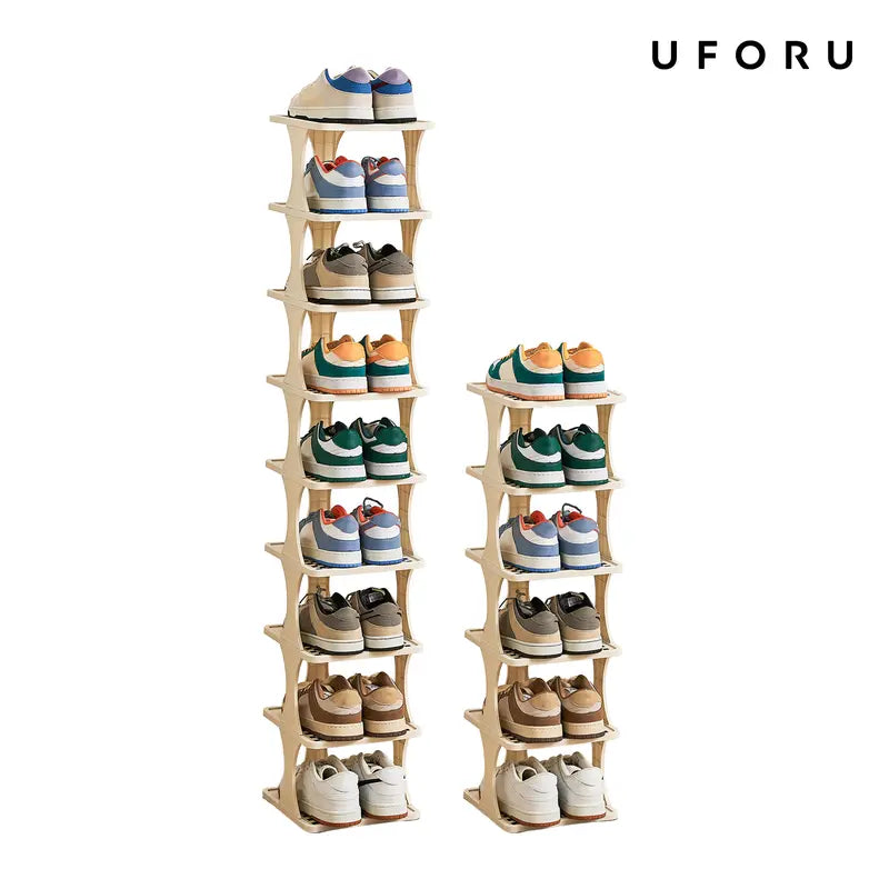 UFORU 6-9 Layer Vertical Detachable Stackable Shoe Rack - Home Closet Organizer, Shelf for Small Room Organization Products, Apartment Accessories, Footwear Storage Solution