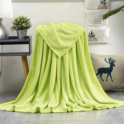 230Gsm Soft Coral Fleece Flannel Blankets Solid Thin Light Weght Sofa Cover Bedspread Faux Fur Plaid Blankets