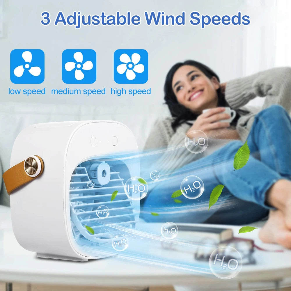 Portable Air Conditioner Rechargeable Mini Air Conditioners Personal Air Conditioning Cordless Air Cooler Fan for Room Camping