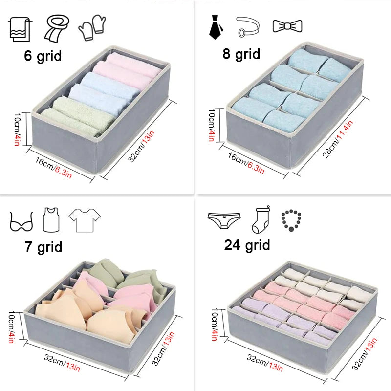 Organizer for Underwear Socks Bra Pants Scarf Tie Storage Box Wardrobe Drawer Organizers Foldable Case for Underwear Organizer