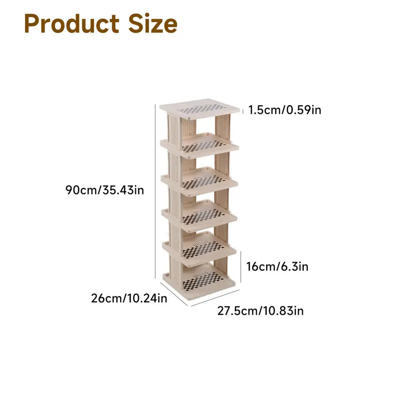 UFORU 6-9 Layer Vertical Detachable Stackable Shoe Rack - Home Closet Organizer, Shelf for Small Room Organization Products, Apartment Accessories, Footwear Storage Solution