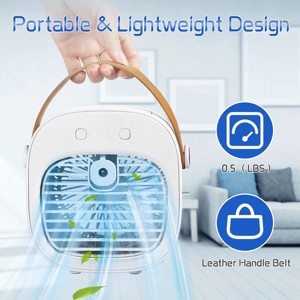 Portable Air Conditioner Rechargeable Mini Air Conditioners Personal Air Conditioning Cordless Air Cooler Fan for Room Camping